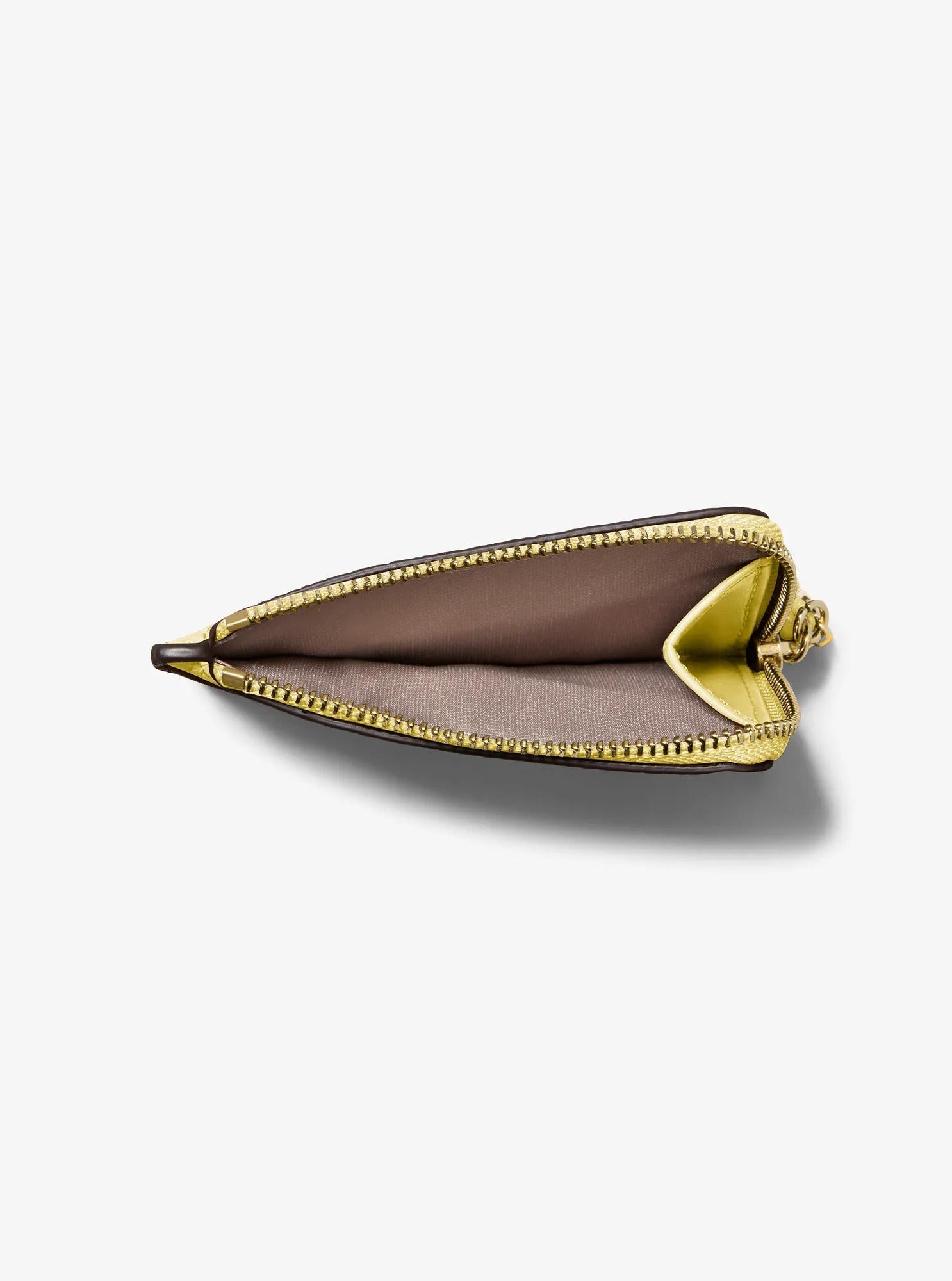 Jet Set Small Pebbled Leather Card Case Wristlet