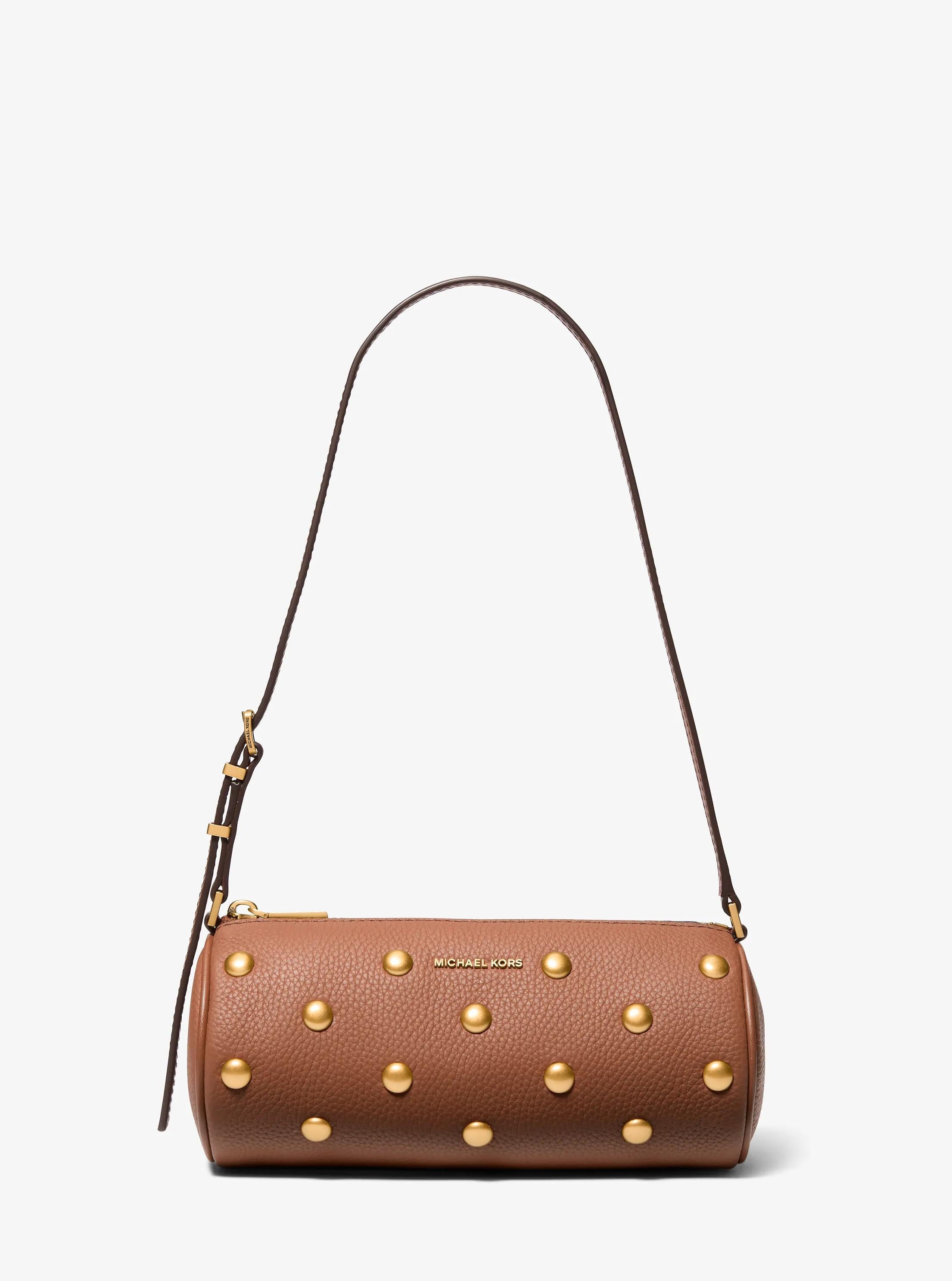 Izzy Small Studded Pebbled Leather Barrel Pochette